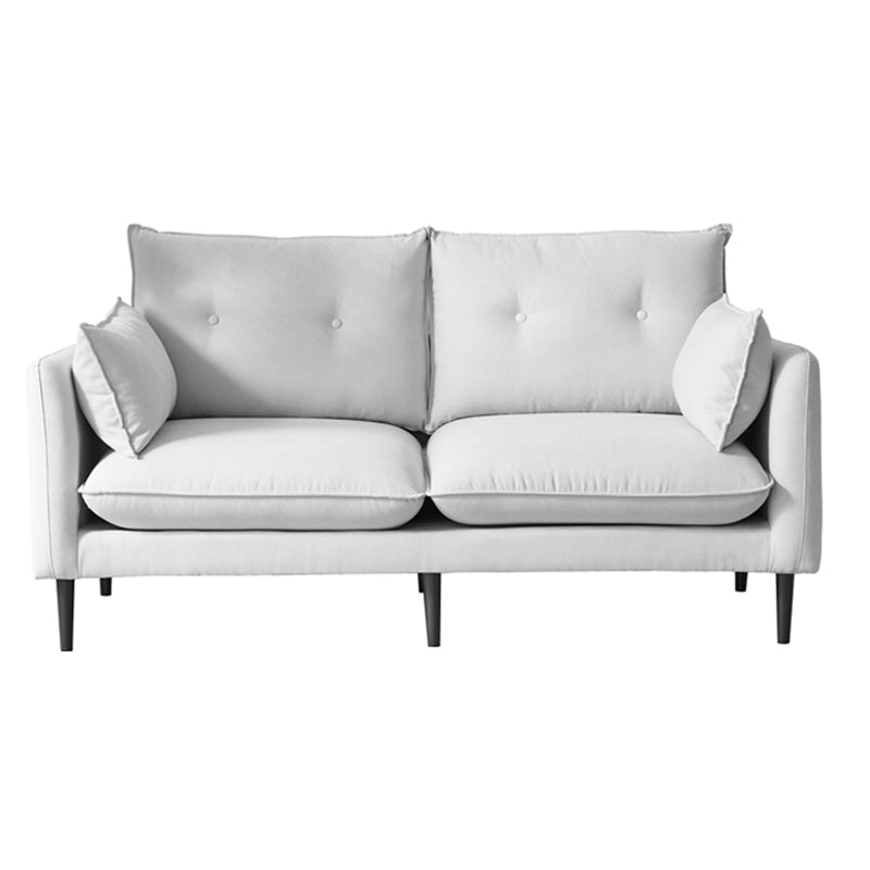 Linen Square Arm Modern Sofa with Loose Back for Living Room and Apartment