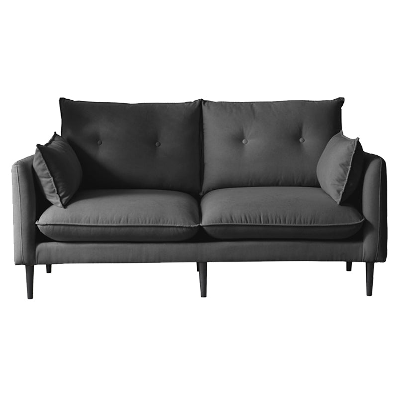 Linen Square Arm Modern Sofa with Loose Back for Living Room and Apartment