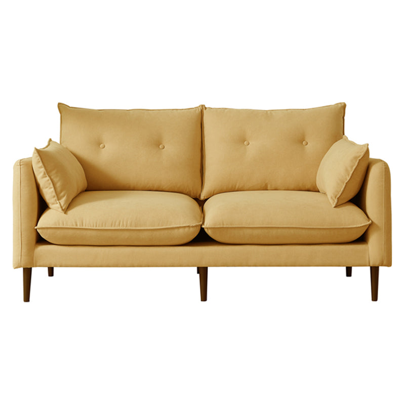 Linen Square Arm Modern Sofa with Loose Back for Living Room and Apartment