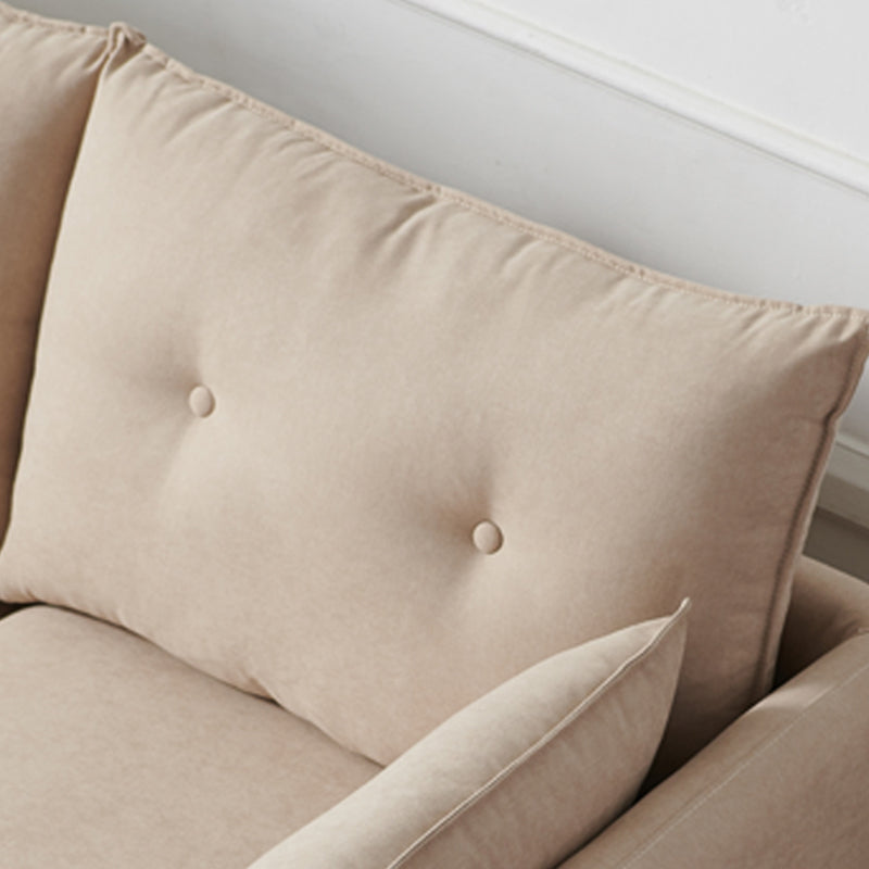 Linen Square Arm Modern Sofa with Loose Back for Living Room and Apartment