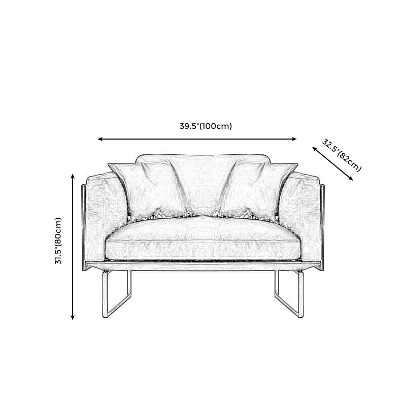 Wooden Genuine Leather Cushions Sofa 31.5"H Contemporary Industrial Square Arm Sofa,Black