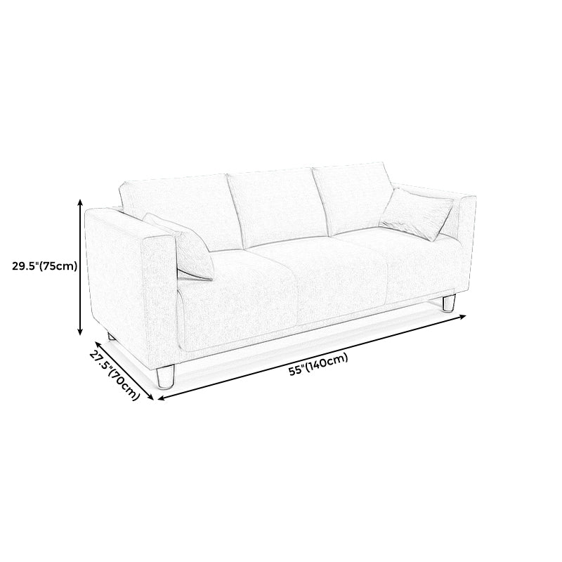 Linen Square Arm Modern Sofa with Slipcovered for Living Room and Apartment