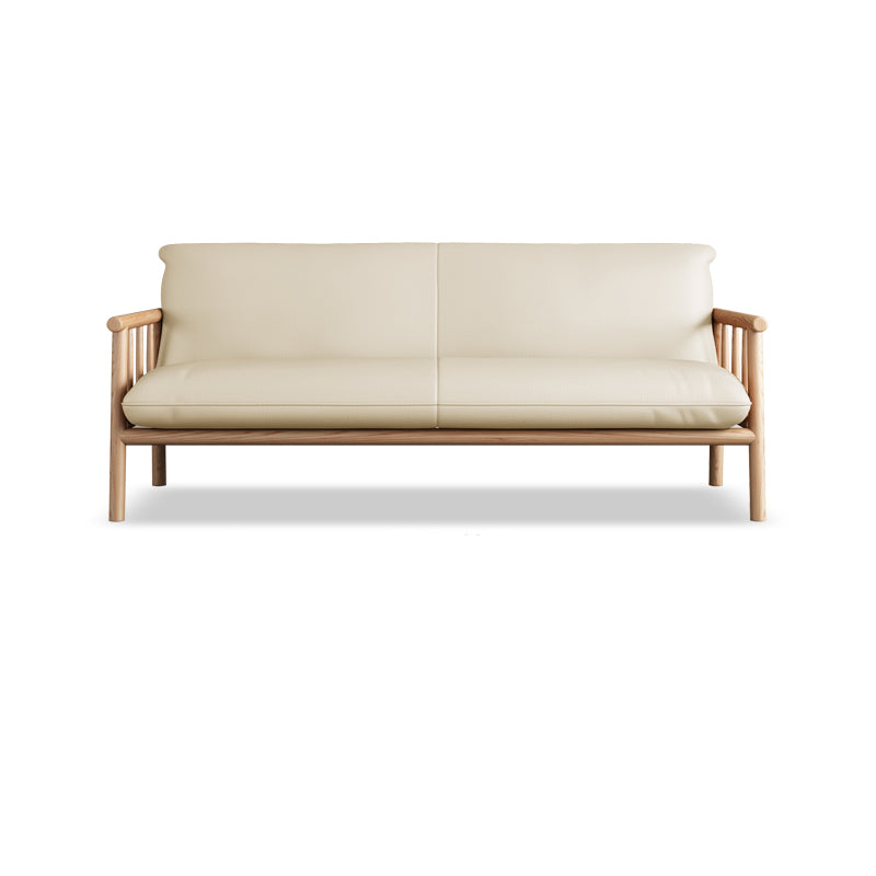Faux Leather Modern Sofa Square Arm 29 "W Tight Back Sofa for living room