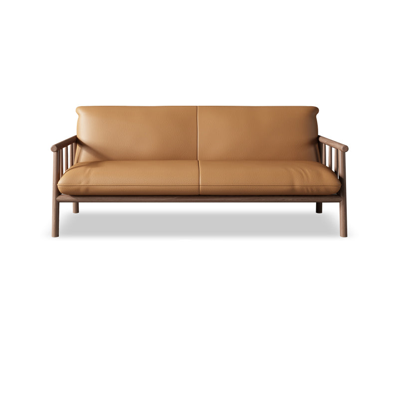Faux Leather Modern Sofa Square Arm 29 "W Tight Back Sofa for living room