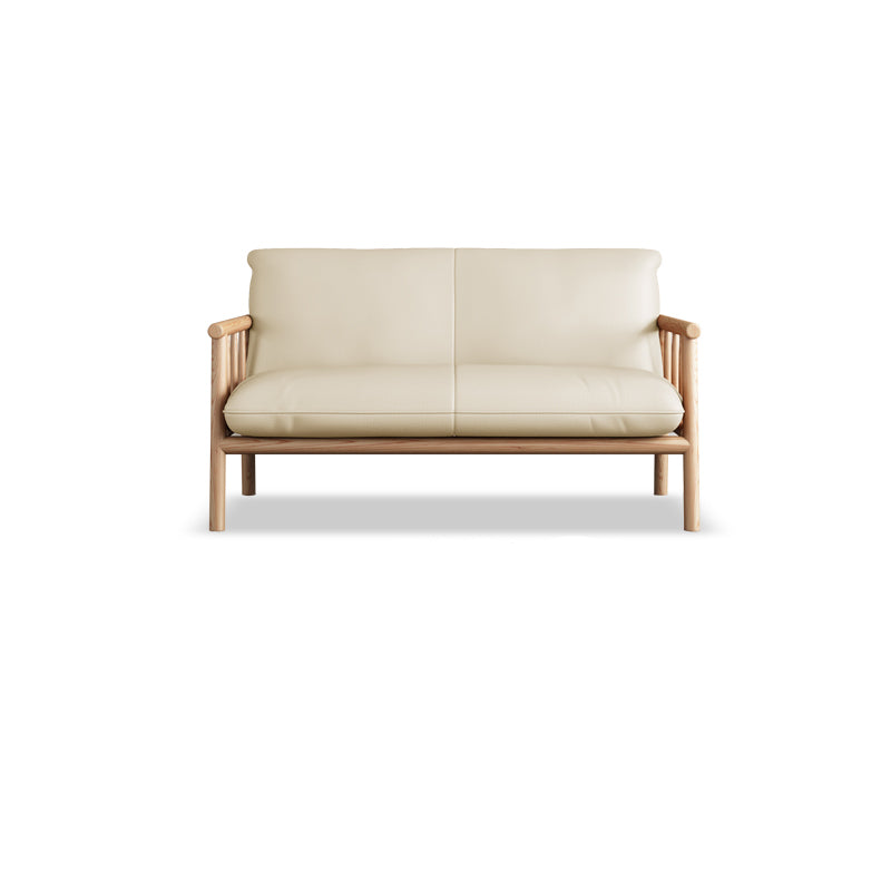 Faux Leather Modern Sofa Square Arm 29 "W Tight Back Sofa for living room