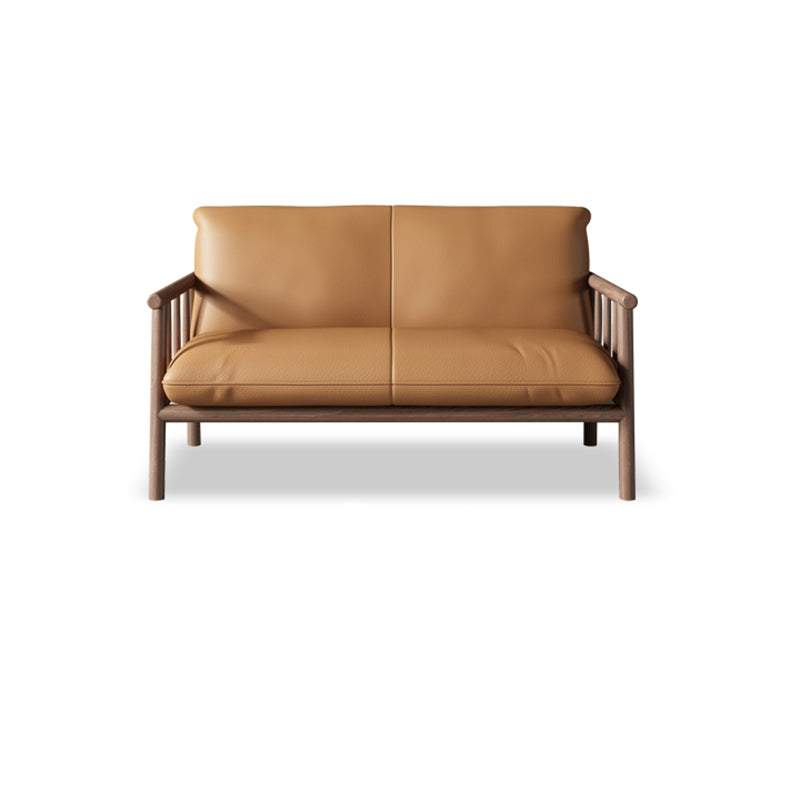 Faux Leather Modern Sofa Square Arm 29 "W Tight Back Sofa for living room