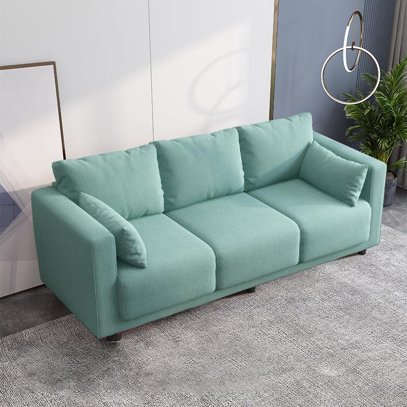 Loose Back Linen Square Arm Sofa with Slipcovered for Living Room and Apartment
