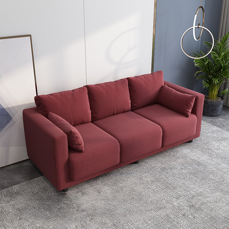 Loose Back Linen Square Arm Sofa with Slipcovered for Living Room and Apartment