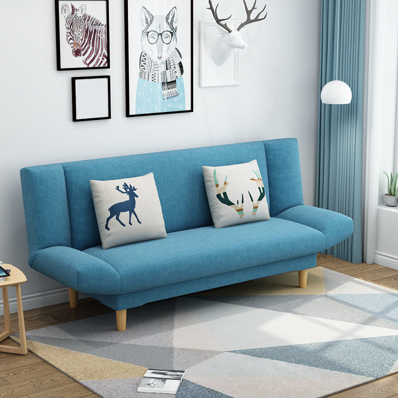 Tight Back Armless Settee Loveseat Convertible Fabric Settee