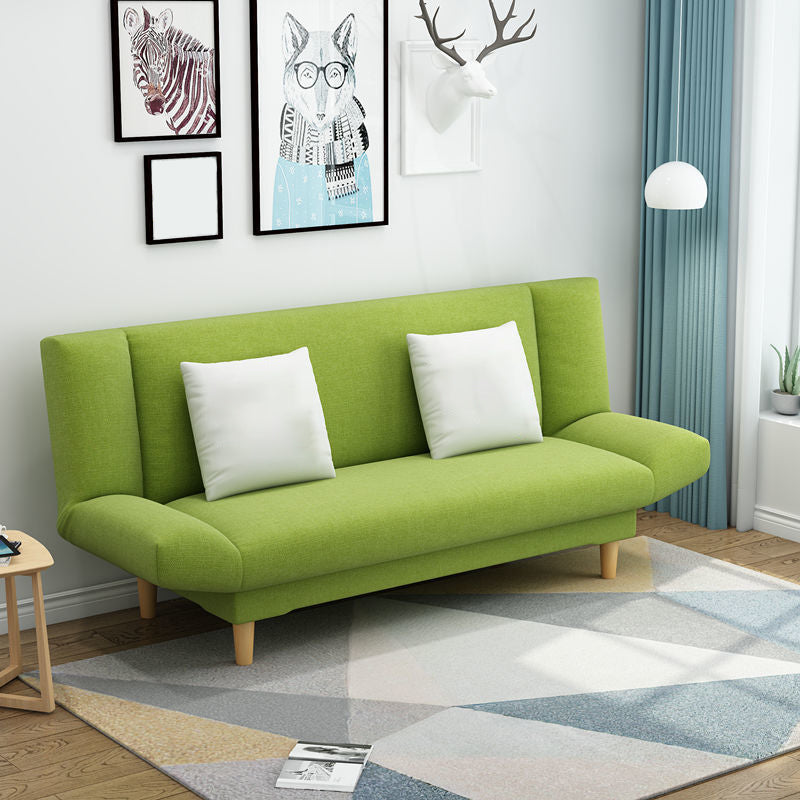 Tight Back Armless Settee Loveseat Convertible Fabric Settee