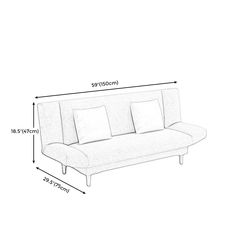 Tight Back Armless Settee Loveseat Convertible Fabric Settee