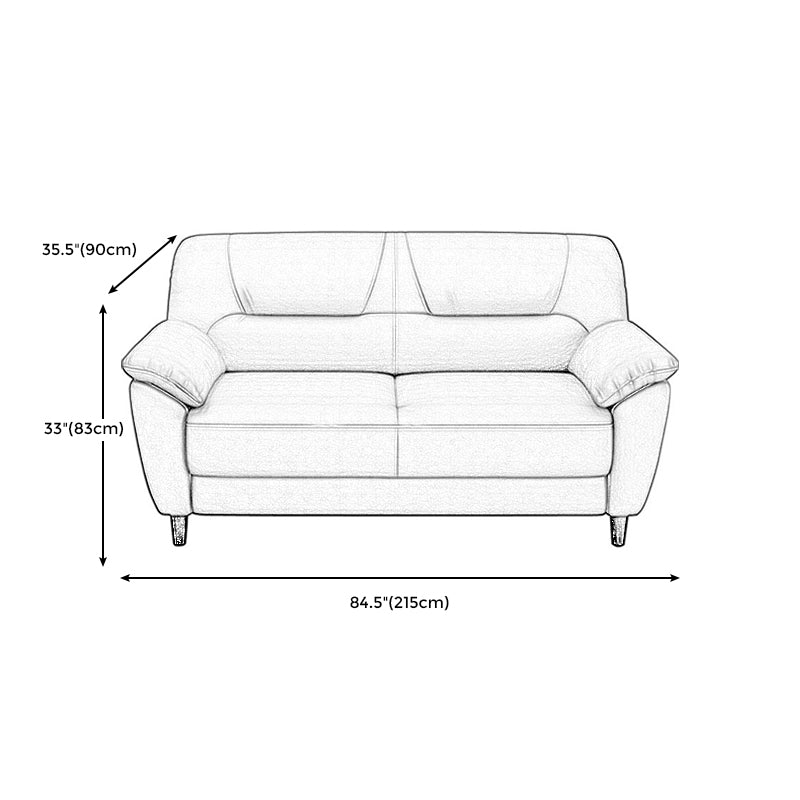Brown Leather Flared Arm Setee Standard Loose Back Settee Furniture