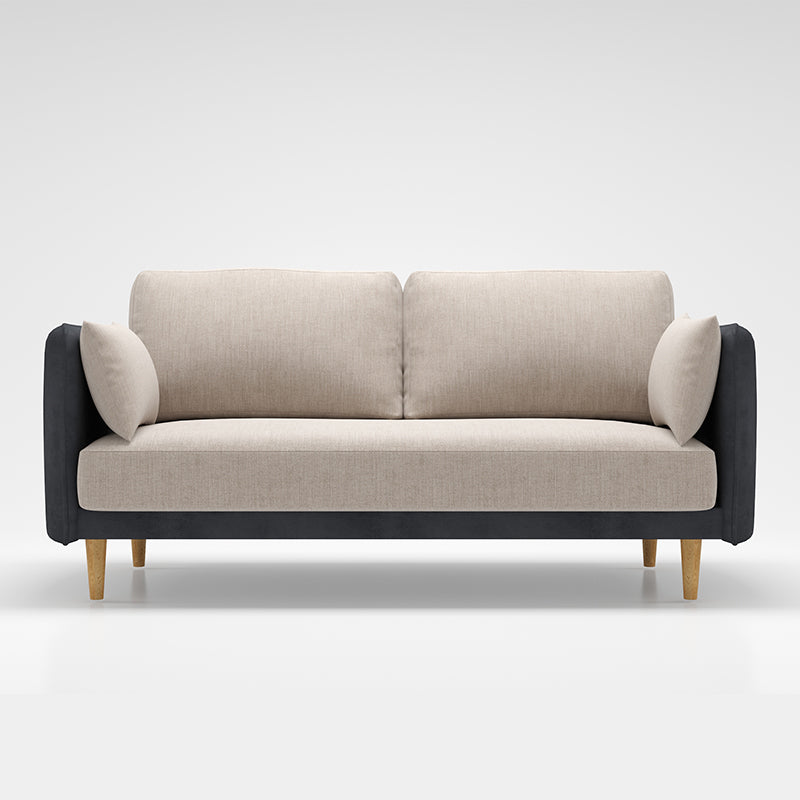 Square Arm Sofa 31.89" H Scandinavian Fabric Sofa with Pillows