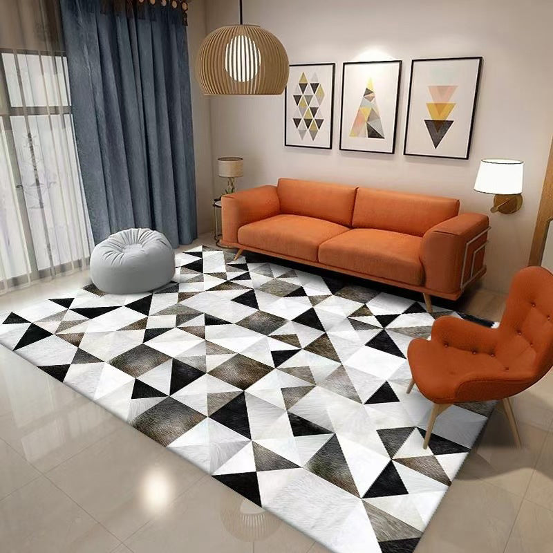 Tapis moderne moderne gris tapis de motif en polyester