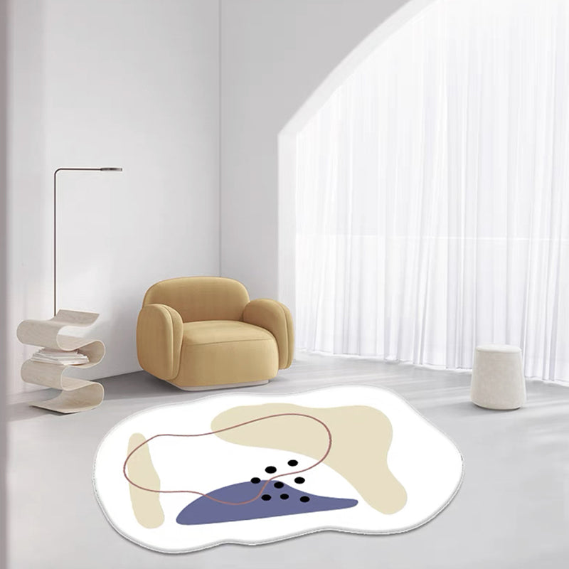 Gray Modern Rug Polyester Color Lump Area Rug Washable Rug for Living Room