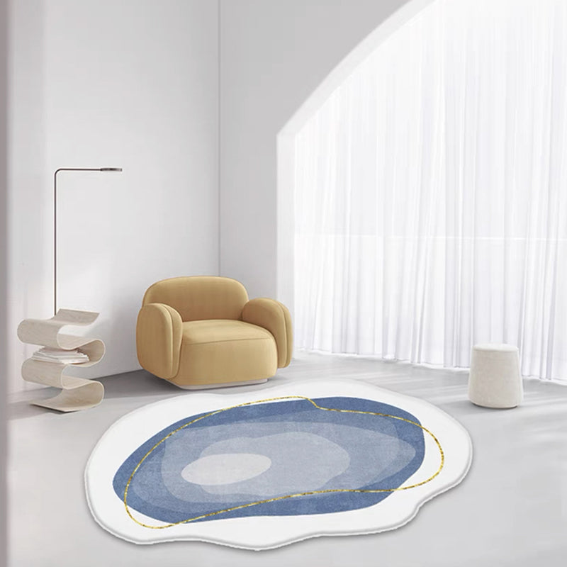 Gray Modern Rug Polyester Color Lump Area Rug Washable Rug for Living Room