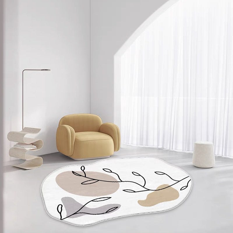Gray Modern Rug Polyester Color Lump Area Rug Washable Rug for Living Room