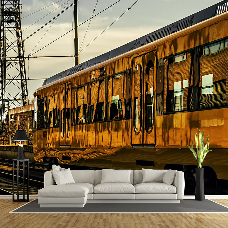 Modern Style Wall Mural Wallpaper Urban Transportation Bedroom Wall Mural