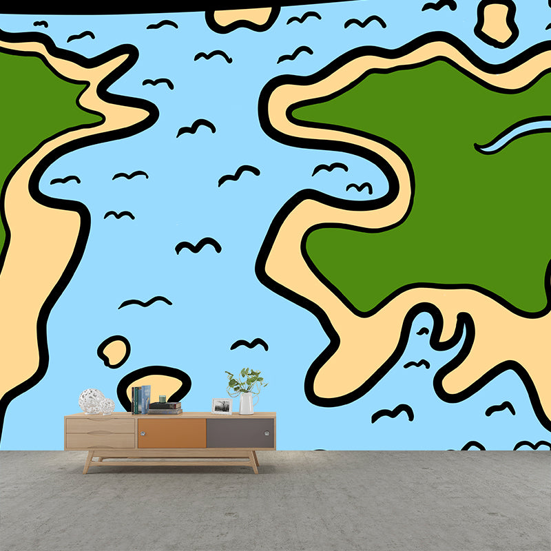 Traffic Map Washable Illustration Mural Wallpaper Indoor Wall Mural