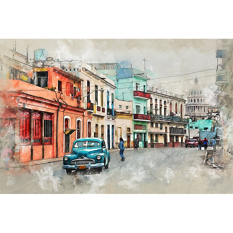 Vehicle Washable Stain Resistant Wall Mural Wallpaper Sitting Room Wall Mural