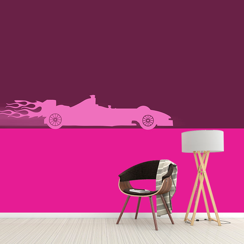Illustration Vehicle Mildew Resistant Mural Wallpaper Sleeping Room Wall Mural