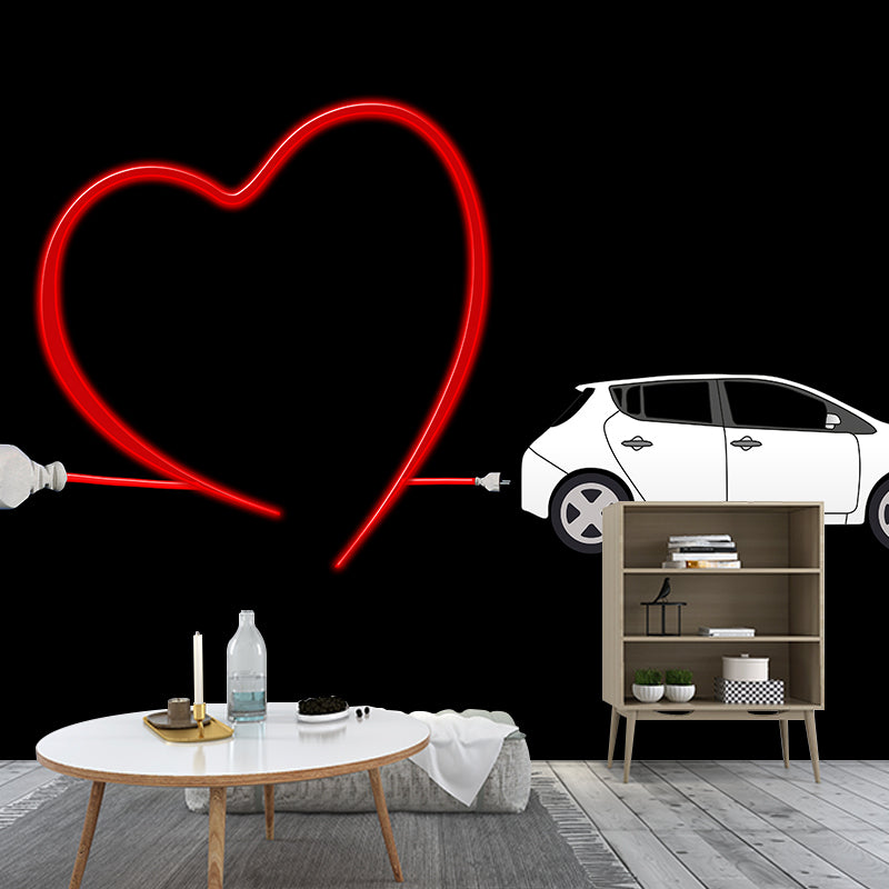 Illustration Vehicle Mildew Resistant Mural Wallpaper Sleeping Room Wall Mural