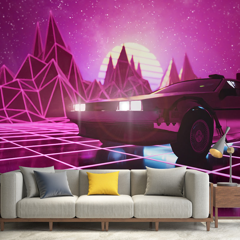 Beautiful Illustration Mural Wallpaper Vehicle Sitting Room Wall Mural