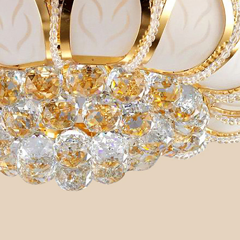 Crystal Gold Ceiling Light Fixture Floral Minimalist Ceiling Flush Mount