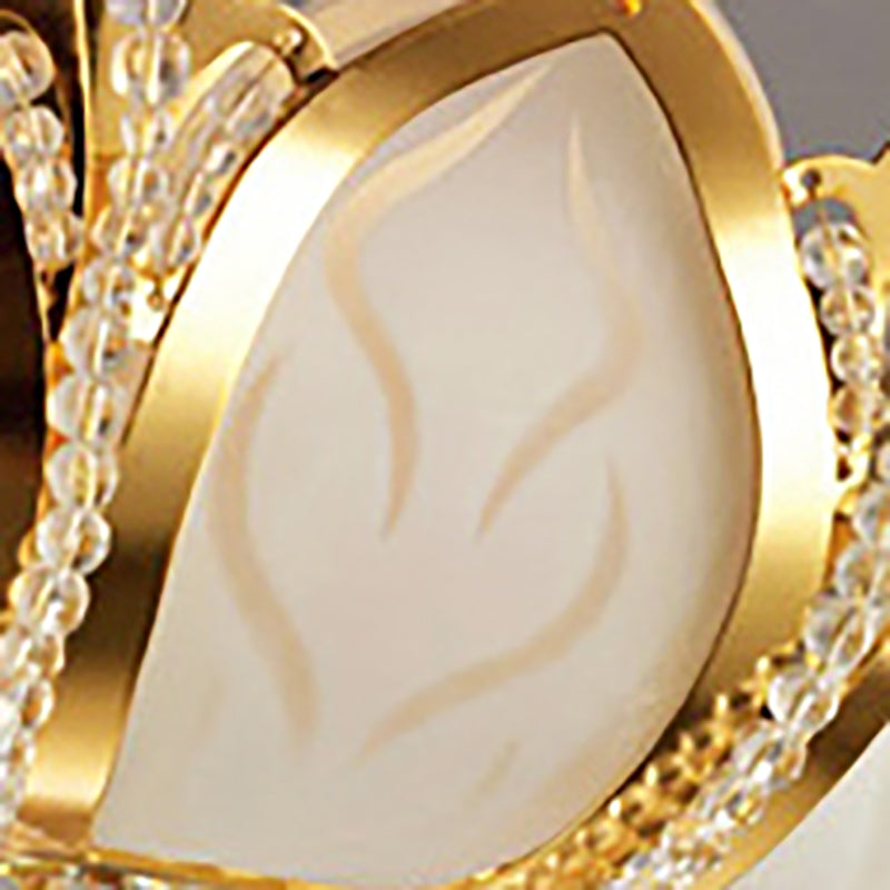 Crystal Gold Ceiling Light Fixture Floral Minimalist Ceiling Flush Mount