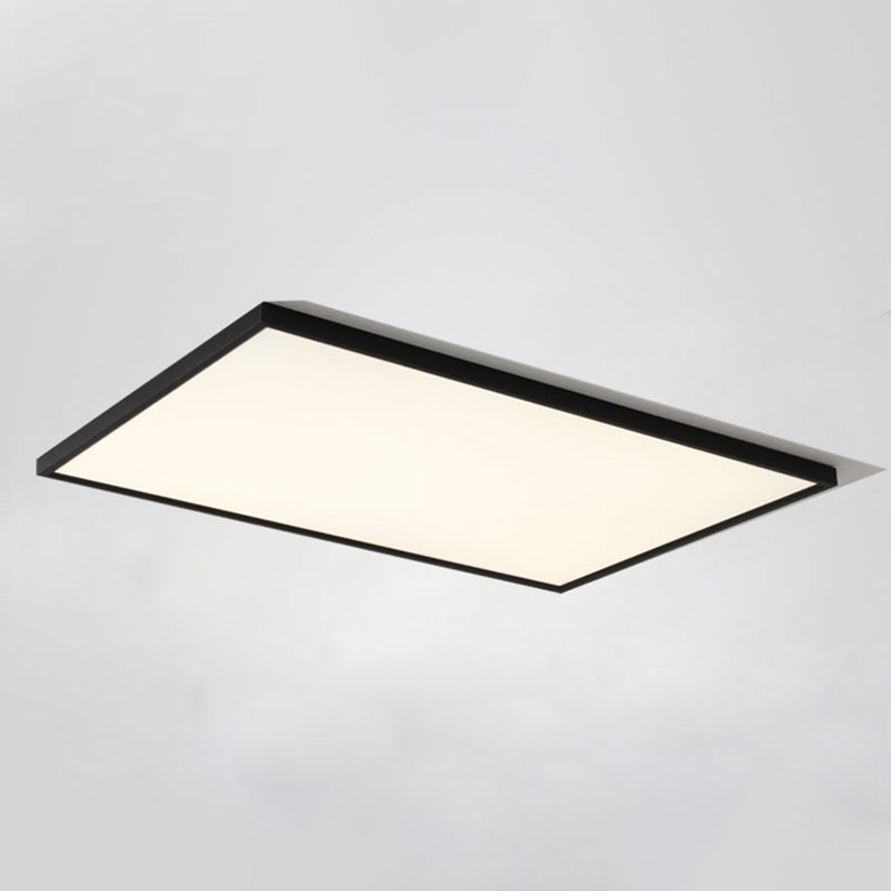 Rectangular Ceiling Light Fixture Modern Aluminum LED Living Room Flush Light in Black