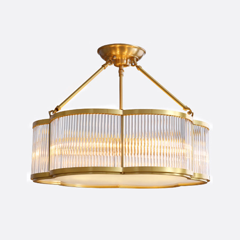 Gold Schattierte Deckenbefestigung Einfache Kristall-Schlafzimmer-Deckenhalterung Licht Befestigung