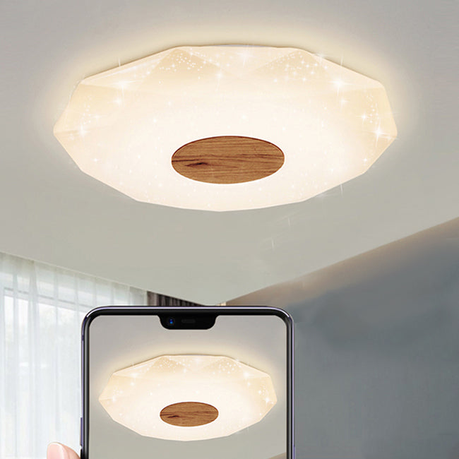 Bois Geometric Flush Ceiling Light Modern 1 Light Flush Ceiling Light Fixtures in Brown