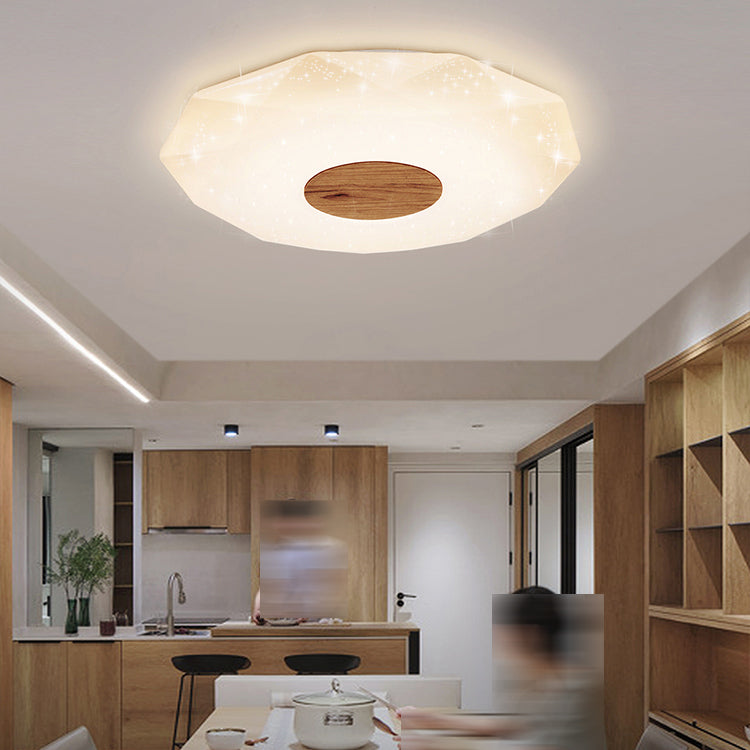 Bois Geometric Flush Ceiling Light Modern 1 Light Flush Ceiling Light Fixtures in Brown