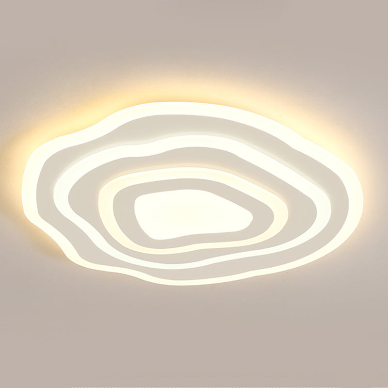 Geometría blanca LED integrado instalado en la moderna y sencilla lámpara de techo de hierro lacado de pantalla de acrílico