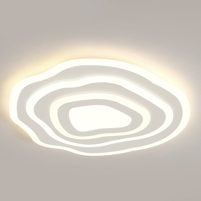 Geometría blanca LED integrado instalado en la moderna y sencilla lámpara de techo de hierro lacado de pantalla de acrílico