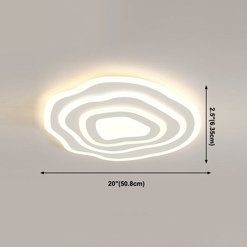 Geometría blanca LED integrado instalado en la moderna y sencilla lámpara de techo de hierro lacado de pantalla de acrílico