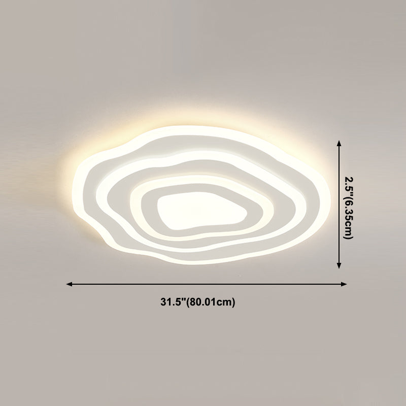 Geometría blanca LED integrado instalado en la moderna y sencilla lámpara de techo de hierro lacado de pantalla de acrílico