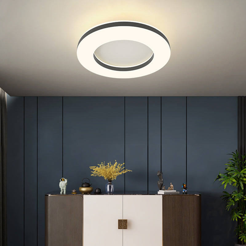 Acrylic Circular LED Flush Mount in Modern Simplicity Lacquered Iron Ceiling Light for Bedroom