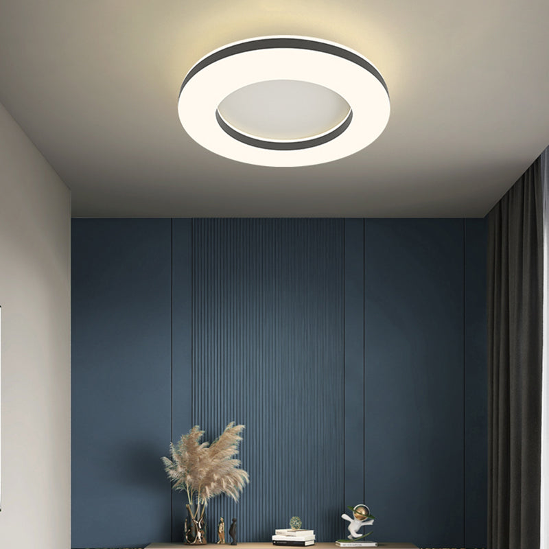 Acrylic Circular LED Flush Mount in Modern Simplicity Lacquered Iron Ceiling Light for Bedroom