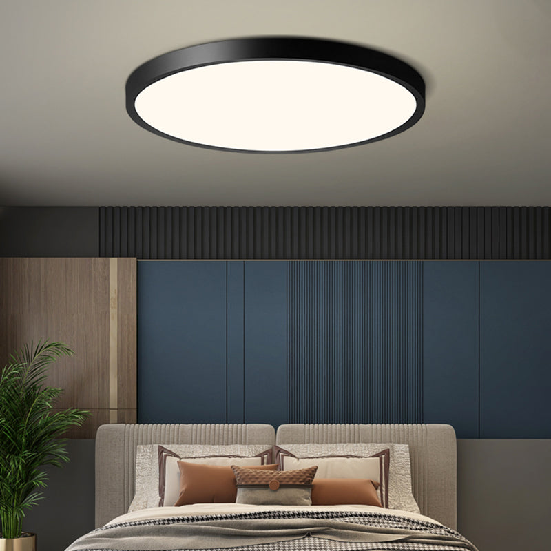 Moderne minimalistische LED Deckenleuchte Kunststoff Kreisbündige Halterung mit Acryl Schatten