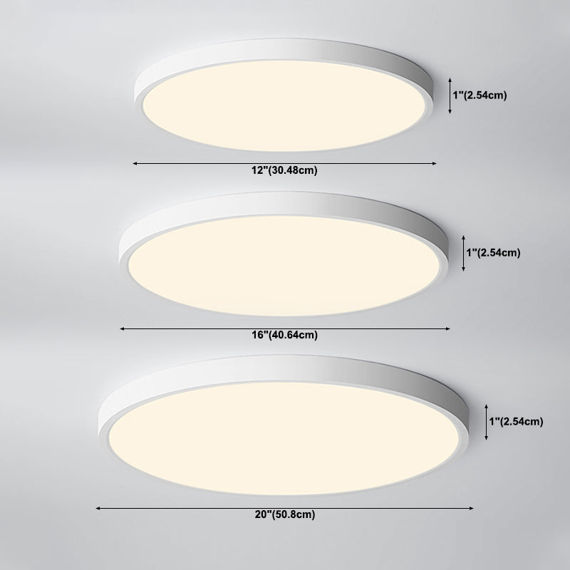 Moderne minimalistische LED Deckenleuchte Kunststoff Kreisbündige Halterung mit Acryl Schatten