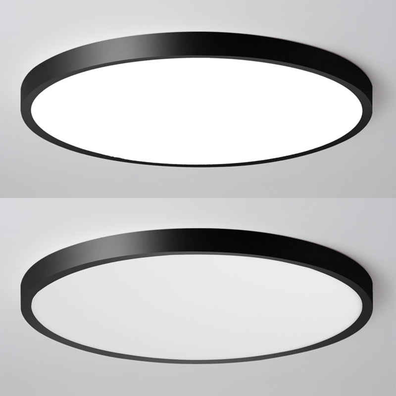 Moderne minimalistische LED Deckenleuchte Kunststoff Kreisbündige Halterung mit Acryl Schatten