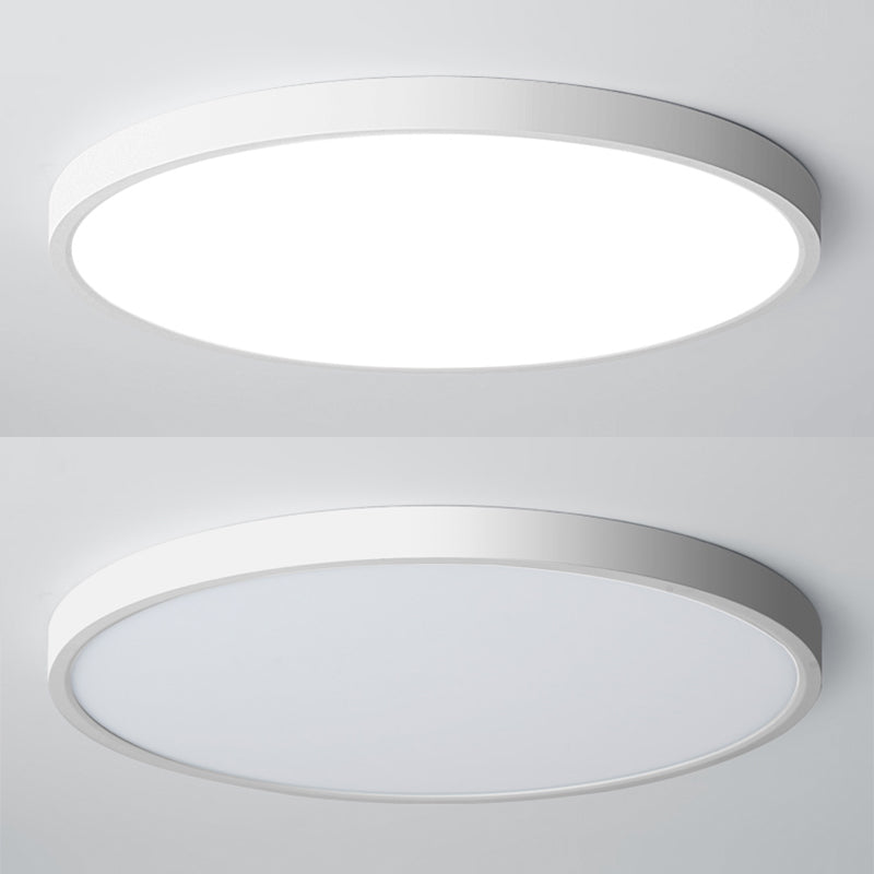 Moderne minimalistische LED Deckenleuchte Kunststoff Kreisbündige Halterung mit Acryl Schatten
