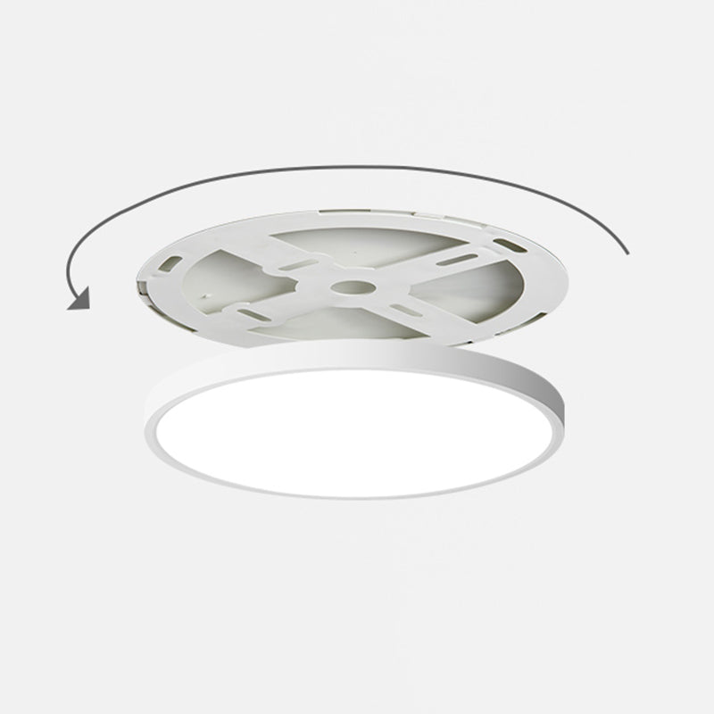 Moderne minimalistische LED Deckenleuchte Kunststoff Kreisbündige Halterung mit Acryl Schatten
