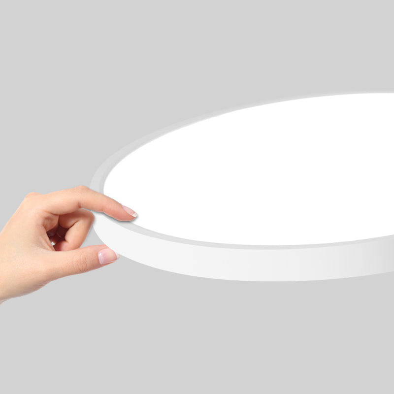 Moderne minimalistische LED Deckenleuchte Kunststoff Kreisbündige Halterung mit Acryl Schatten