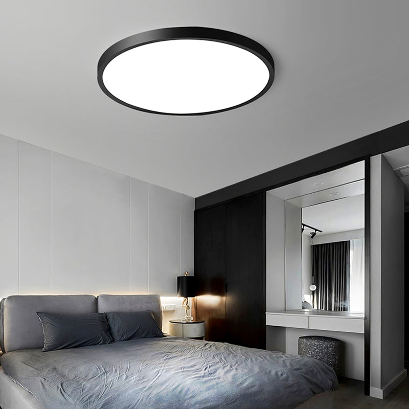 Moderne minimalistische LED Deckenleuchte Kunststoff Kreisbündige Halterung mit Acryl Schatten