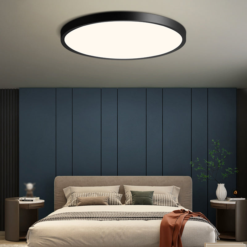 Moderne minimalistische LED Deckenleuchte Kunststoff Kreisbündige Halterung mit Acryl Schatten