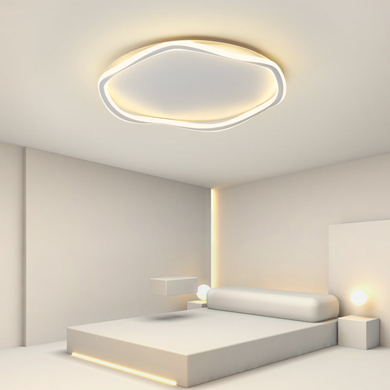 Acrylic Linear LED Flush Mount in Modern Style Lacquered Iron Ceiling Fixture for Interior Spaces