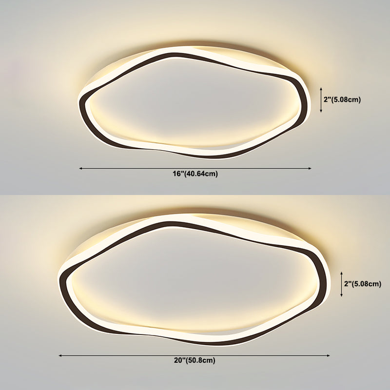 Acrylic Linear LED Flush Mount in Modern Style Lacquered Iron Ceiling Fixture for Interior Spaces