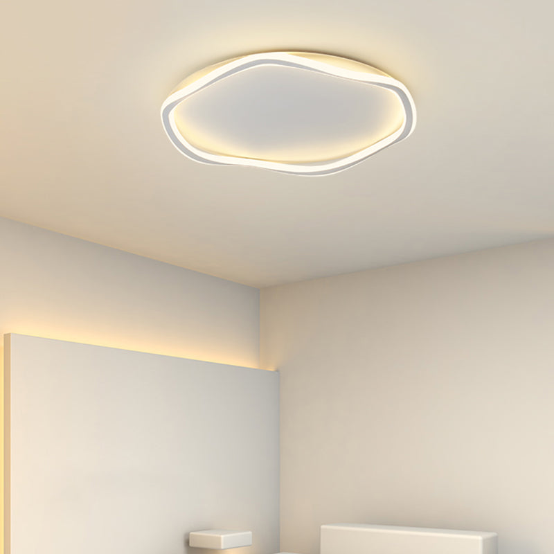 Acrylic Linear LED Flush Mount in Modern Style Lacquered Iron Ceiling Fixture for Interior Spaces